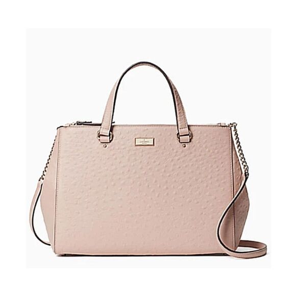 Kate Spade Embossed Leather Tote in Shell Pink (Baby Pink) - Picture 3 of 12